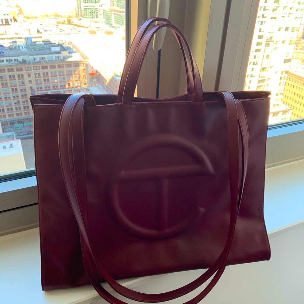 Large Oxblood Telfar Shopping Tote